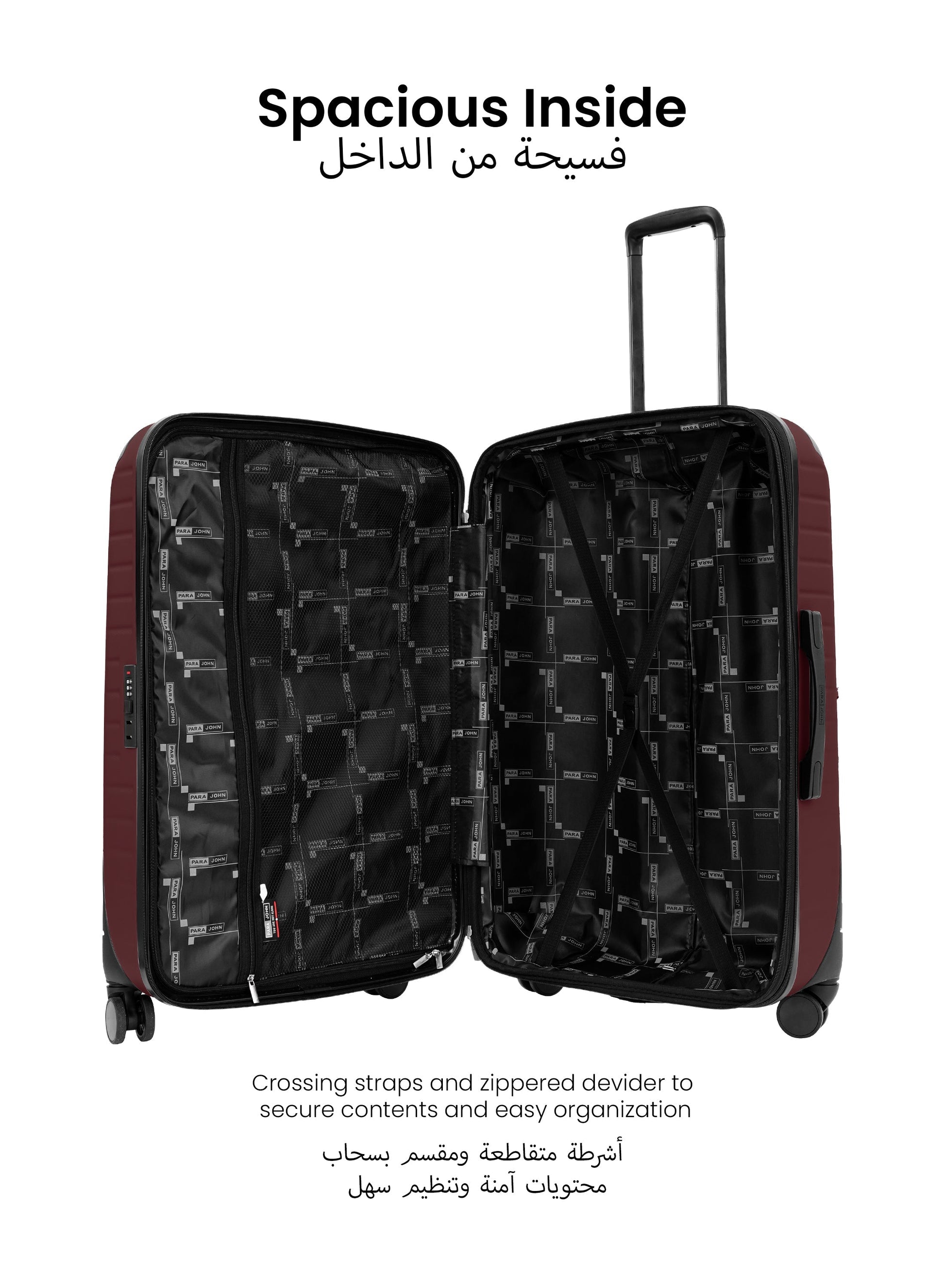Para John Altiv 3-Piece Travel Set – Lightweight 100% PC Hard-Side Trolley Luggage with 360° Spinner Wheels, Durable & Stylish Suitcase Set  PARAJOHN UAE