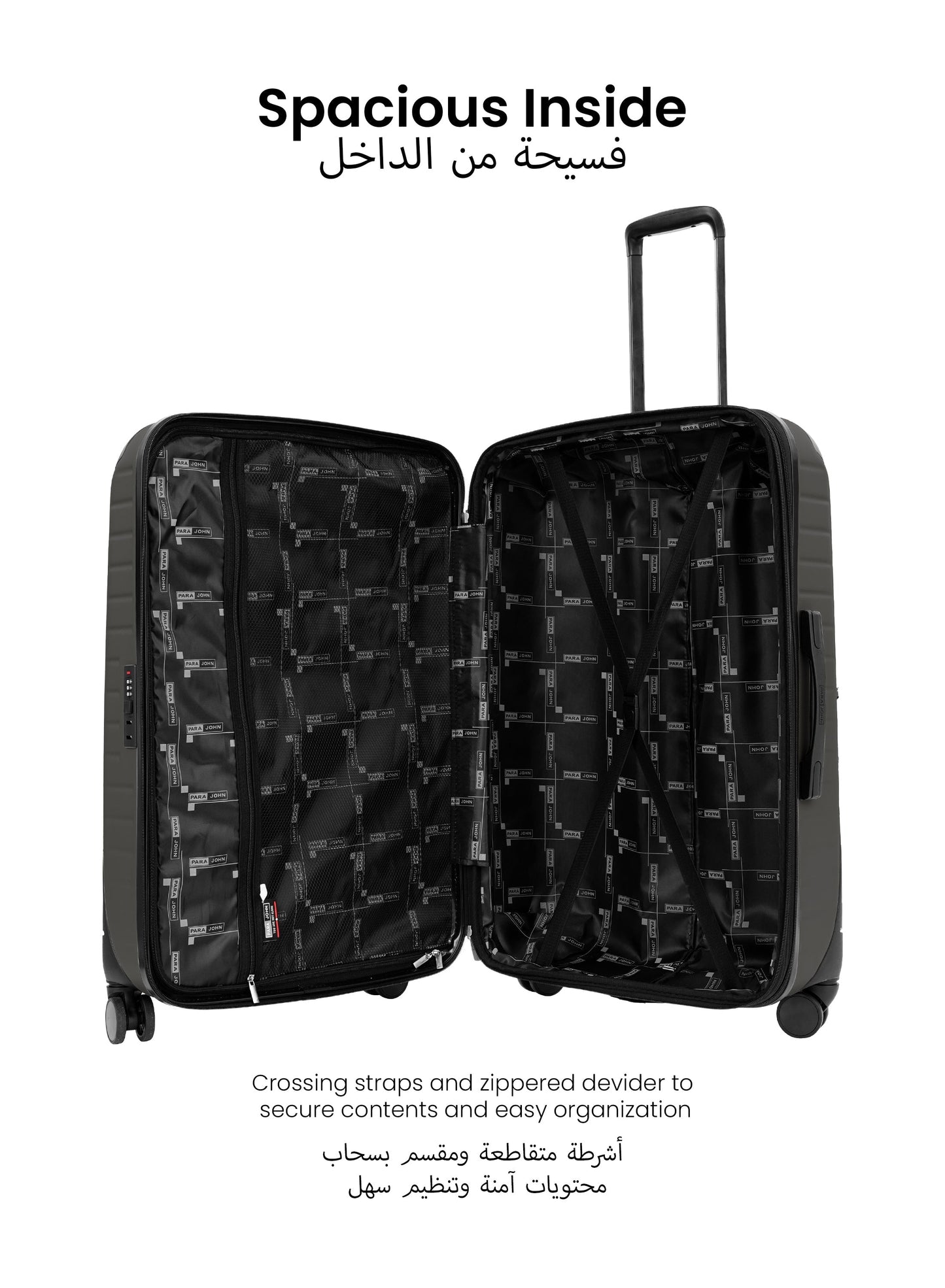 Para John Altiv 3-Piece Travel Set – Lightweight 100% PC Hard-Side Trolley Luggage with 360° Spinner Wheels, Durable & Stylish Suitcase Set  PARAJOHN UAE