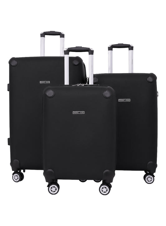 PARAJOHN Forteron 3-Piece PU Luggage Set, 20", 24" & 28" Suitcases with 8 Spinner Wheels & 3-Dial Combination Lock