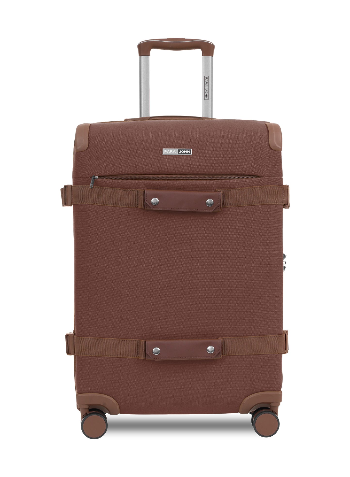 Parajohn 3 Piece Canvas Luggage Set, 20, 24 & 28 Inch Retro Softside Trolley Suitcases with 8-Wheel 360° Spinner Wheels, Vintage Travel Case Set