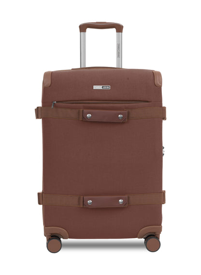 Parajohn 3 Piece Canvas Luggage Set, 20, 24 & 28 Inch Retro Softside Trolley Suitcases with 8-Wheel 360° Spinner Wheels, Vintage Travel Case Set