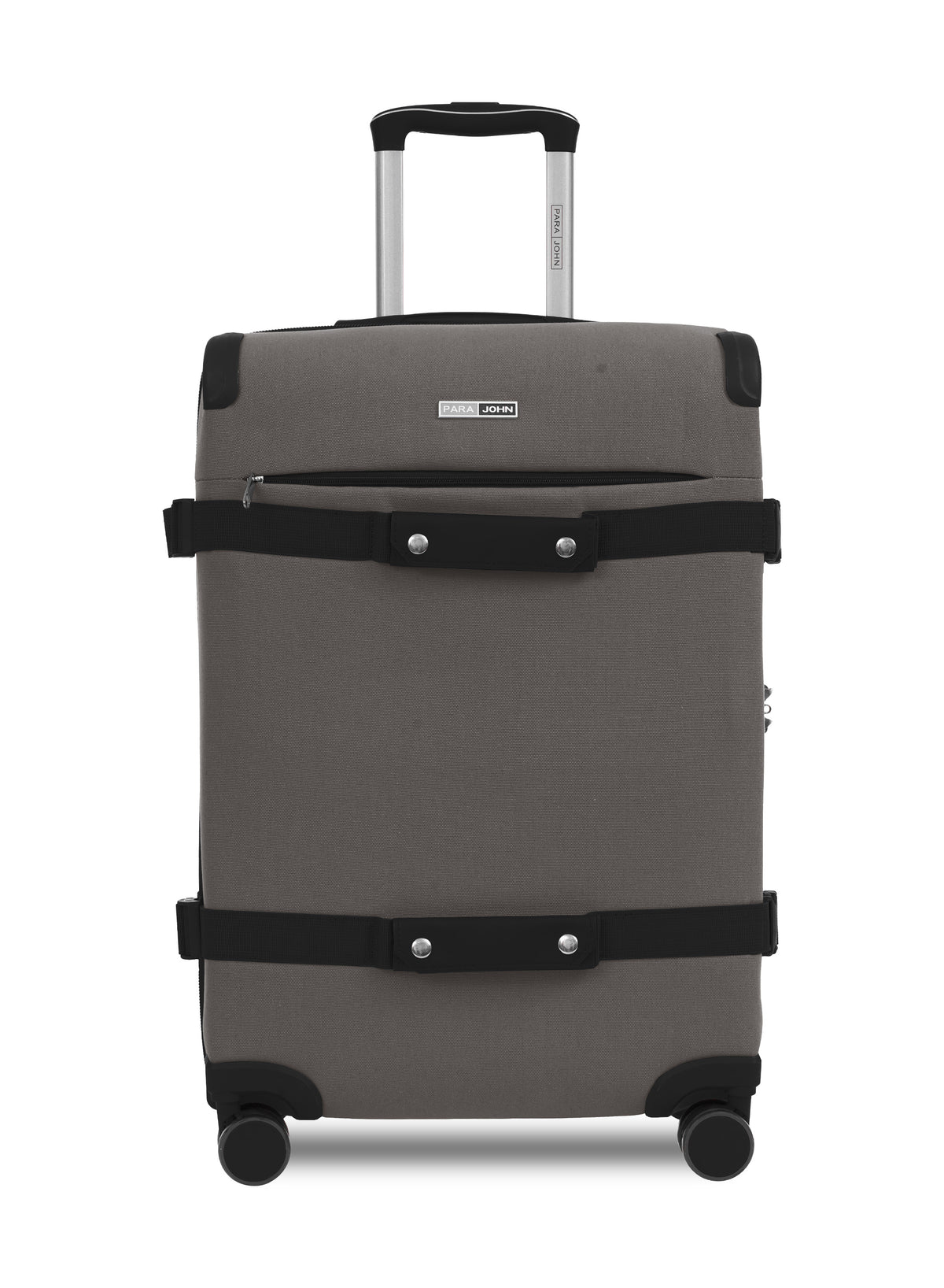 Parajohn 3 Piece Canvas Luggage Set, 20, 24 & 28 Inch Retro Softside Trolley Suitcases with 8-Wheel 360° Spinner Wheels, Vintage Travel Case Set