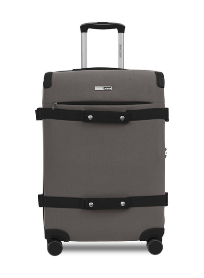 Parajohn 3 Piece Canvas Luggage Set, 20, 24 & 28 Inch Retro Softside Trolley Suitcases with 8-Wheel 360° Spinner Wheels, Vintage Travel Case Set
