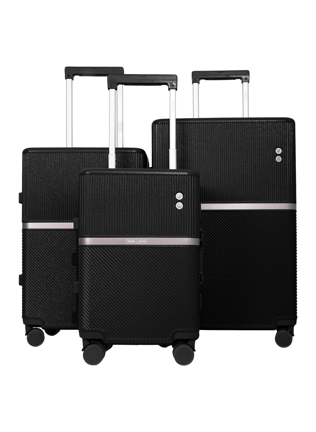 Parajohn PrimeVault 3-Piece PC Zipperless Luggage Set, 20/24/28 Inch, 8 Spinner Wheels, TSA Lock & Phone Holder