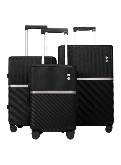 Parajohn PrimeVault 3-Piece PC Zipperless Luggage Set, 20/24/28 Inch, 8 Spinner Wheels, TSA Lock & Phone Holder