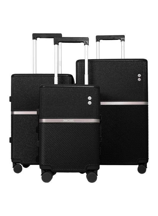 Parajohn PrimeVault 3-Piece PC Zipperless Luggage Set, 20/24/28 Inch, 8 Spinner Wheels, TSA Lock & Phone Holder