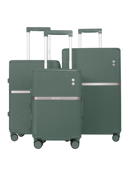 Parajohn PrimeVault 3-Piece PC Zipperless Luggage Set, 20/24/28 Inch, 8 Spinner Wheels, TSA Lock & Phone Holder