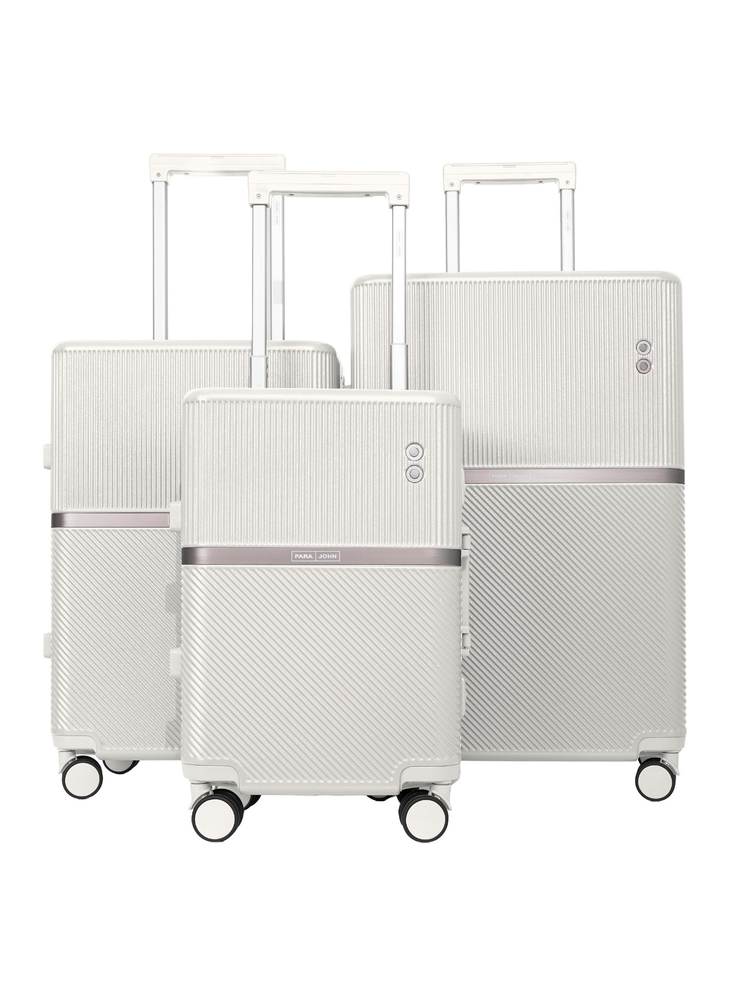 Parajohn PrimeVault 3-Piece PC Zipperless Luggage Set, 20/24/28 Inch, 8 Spinner Wheels, TSA Lock & Phone Holder