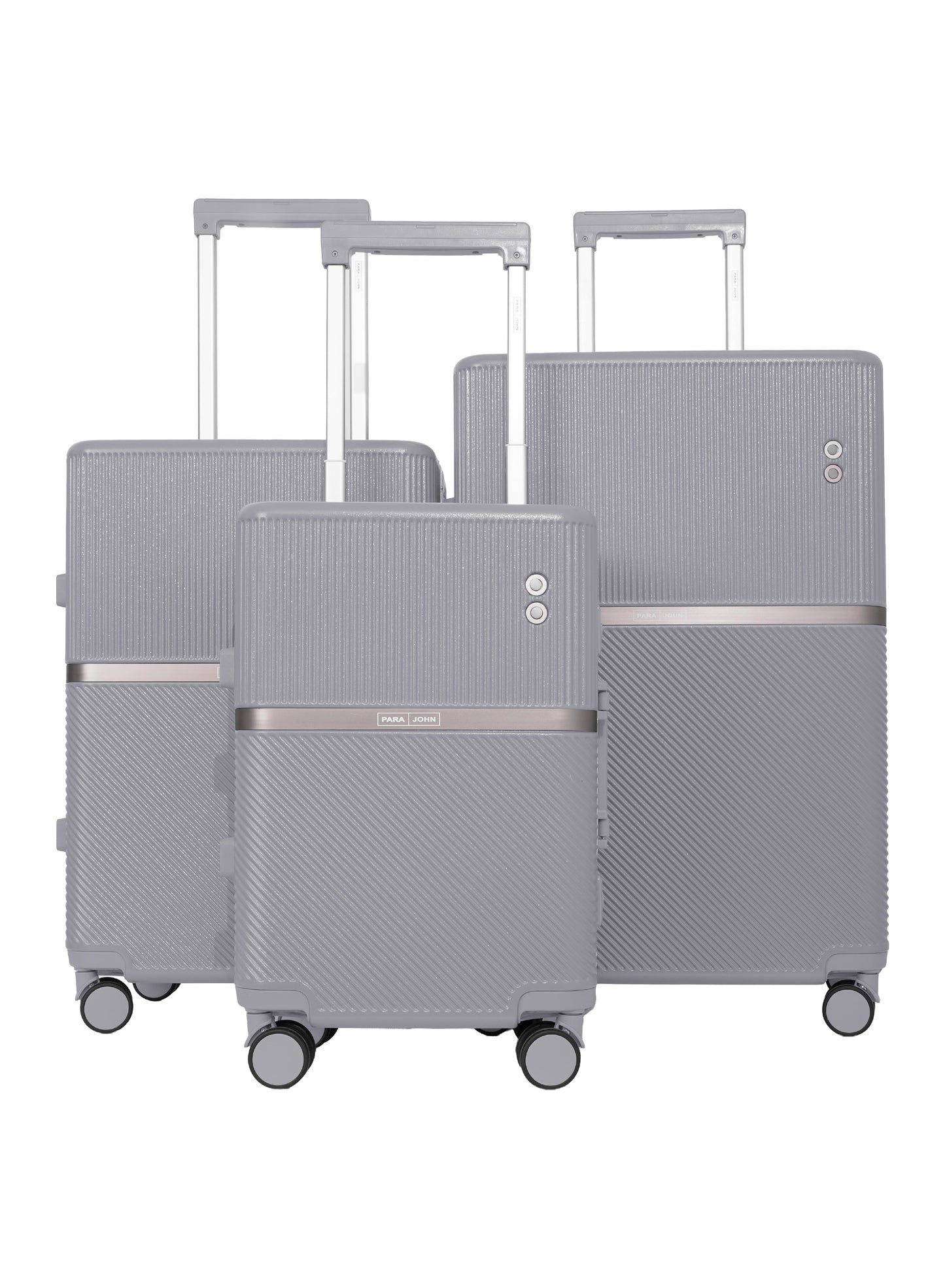 Parajohn PrimeVault 3-Piece PC Zipperless Luggage Set, 20/24/28 Inch, 8 Spinner Wheels, TSA Lock & Phone Holder