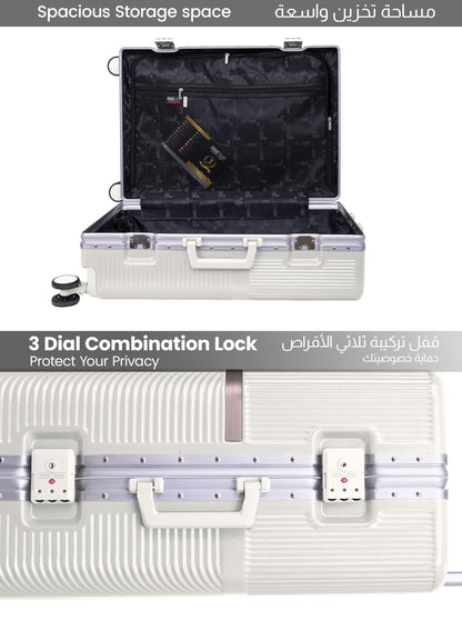 Parajohn PrimeVault 3-Piece PC Zipperless Luggage Set, 20/24/28 Inch, 8 Spinner Wheels, TSA Lock & Phone Holder