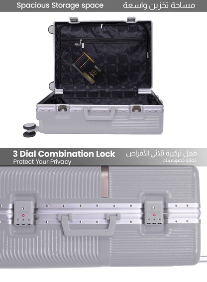 Parajohn PrimeVault 3-Piece PC Zipperless Luggage Set, 20/24/28 Inch, 8 Spinner Wheels, TSA Lock & Phone Holder