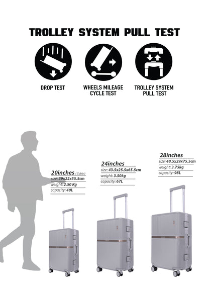 Parajohn PrimeVault 3-Piece PC Zipperless Luggage Set, 20/24/28 Inch, 8 Spinner Wheels, TSA Lock & Phone Holder