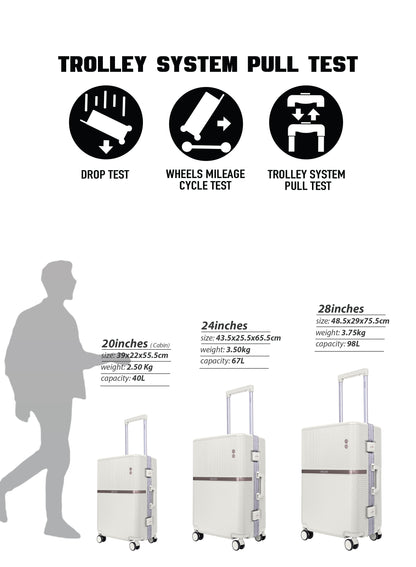 Parajohn PrimeVault 3-Piece PC Zipperless Luggage Set, 20/24/28 Inch, 8 Spinner Wheels, TSA Lock & Phone Holder