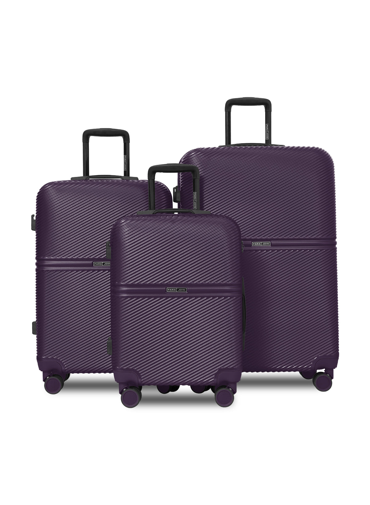 Para John Strato 3-Piece PC Hardside Luggage Set, 20/24/28 Inch, 8 Spinner Wheels, Combination Lock