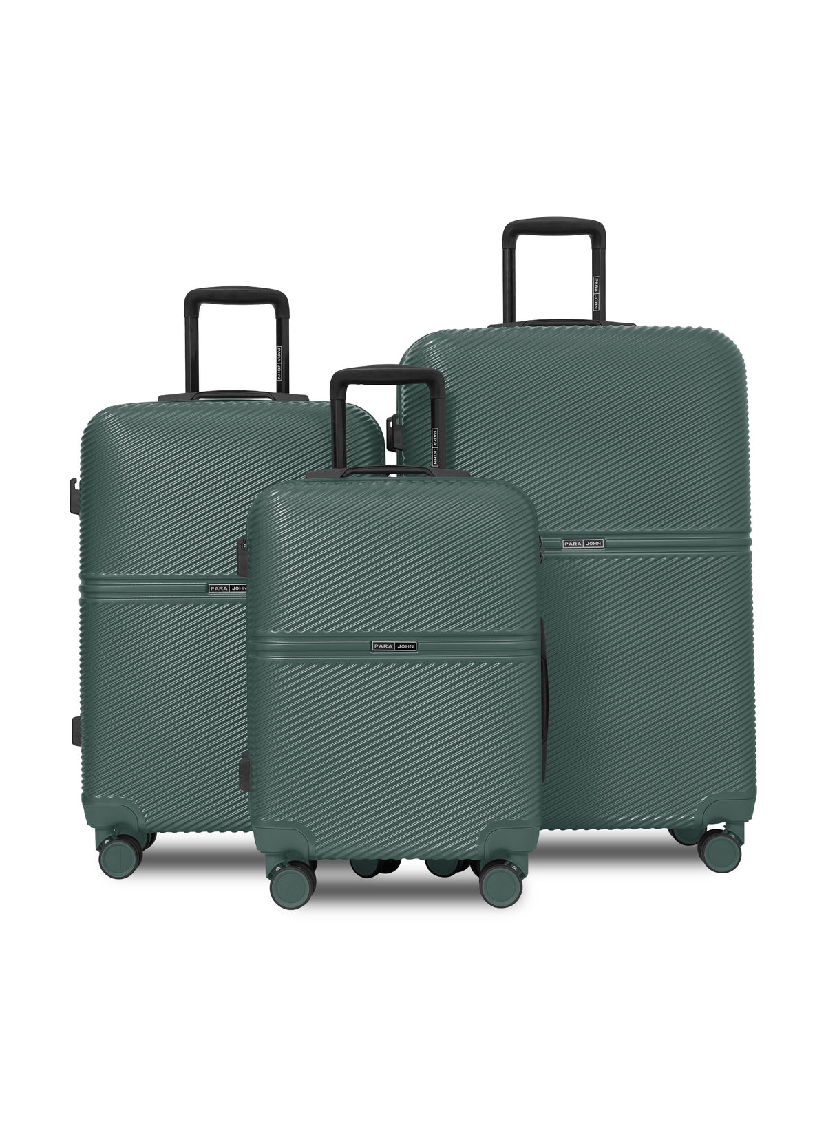 Para John Strato 3-Piece PC Hardside Luggage Set, 20/24/28 Inch, 8 Spinner Wheels, Combination Lock