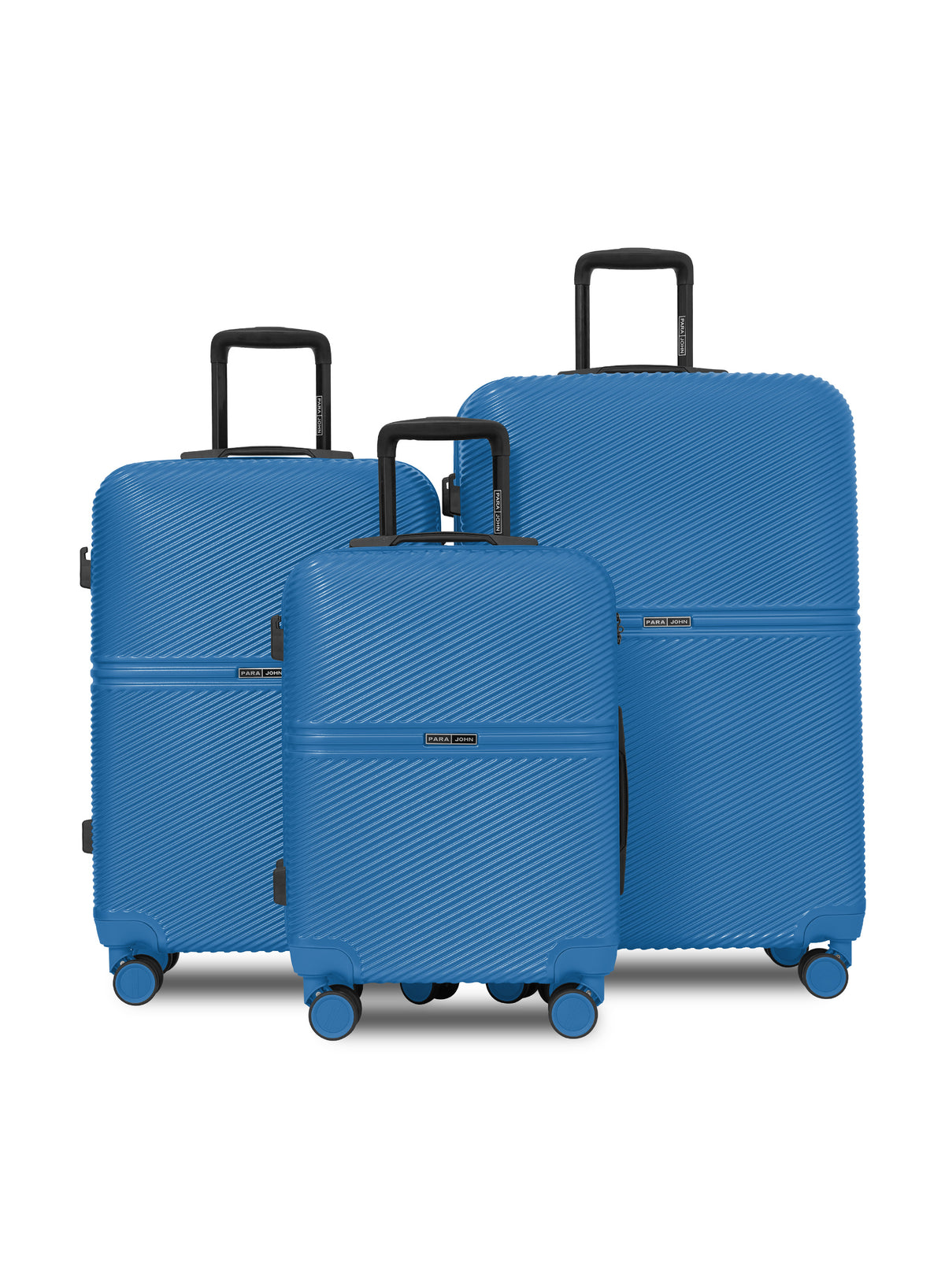 Para John Strato 3-Piece PC Hardside Luggage Set, 20/24/28 Inch, 8 Spinner Wheels, Combination Lock