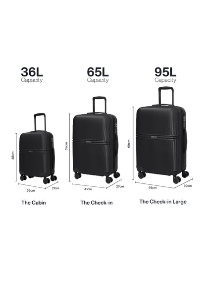 Para John Strato 3-Piece PC Hardside Luggage Set, 20/24/28 Inch, 8 Spinner Wheels, Combination Lock