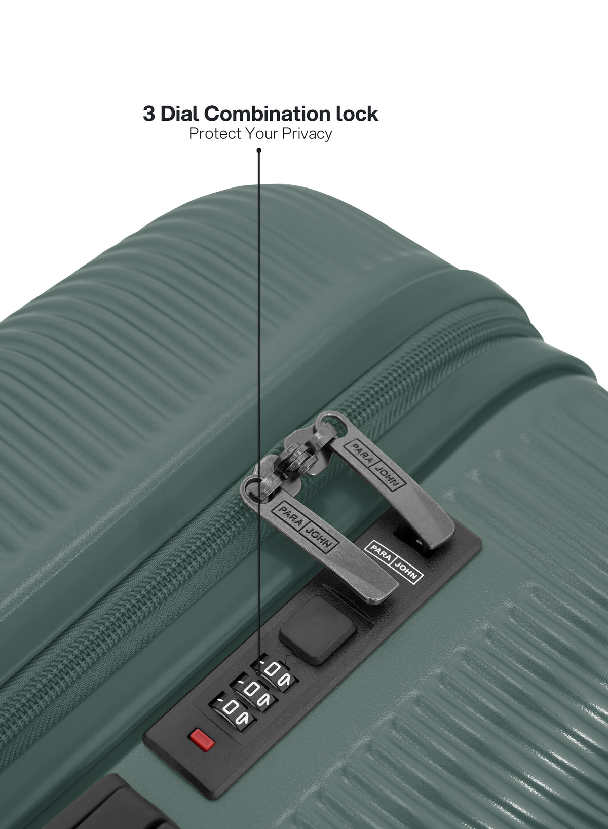 Para John Strato 3-Piece PC Hardside Luggage Set, 20/24/28 Inch, 8 Spinner Wheels, Combination Lock