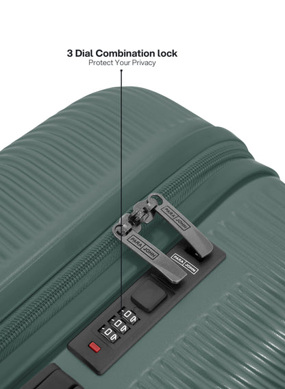 Para John Strato 3-Piece PC Hardside Luggage Set, 20/24/28 Inch, 8 Spinner Wheels, Combination Lock