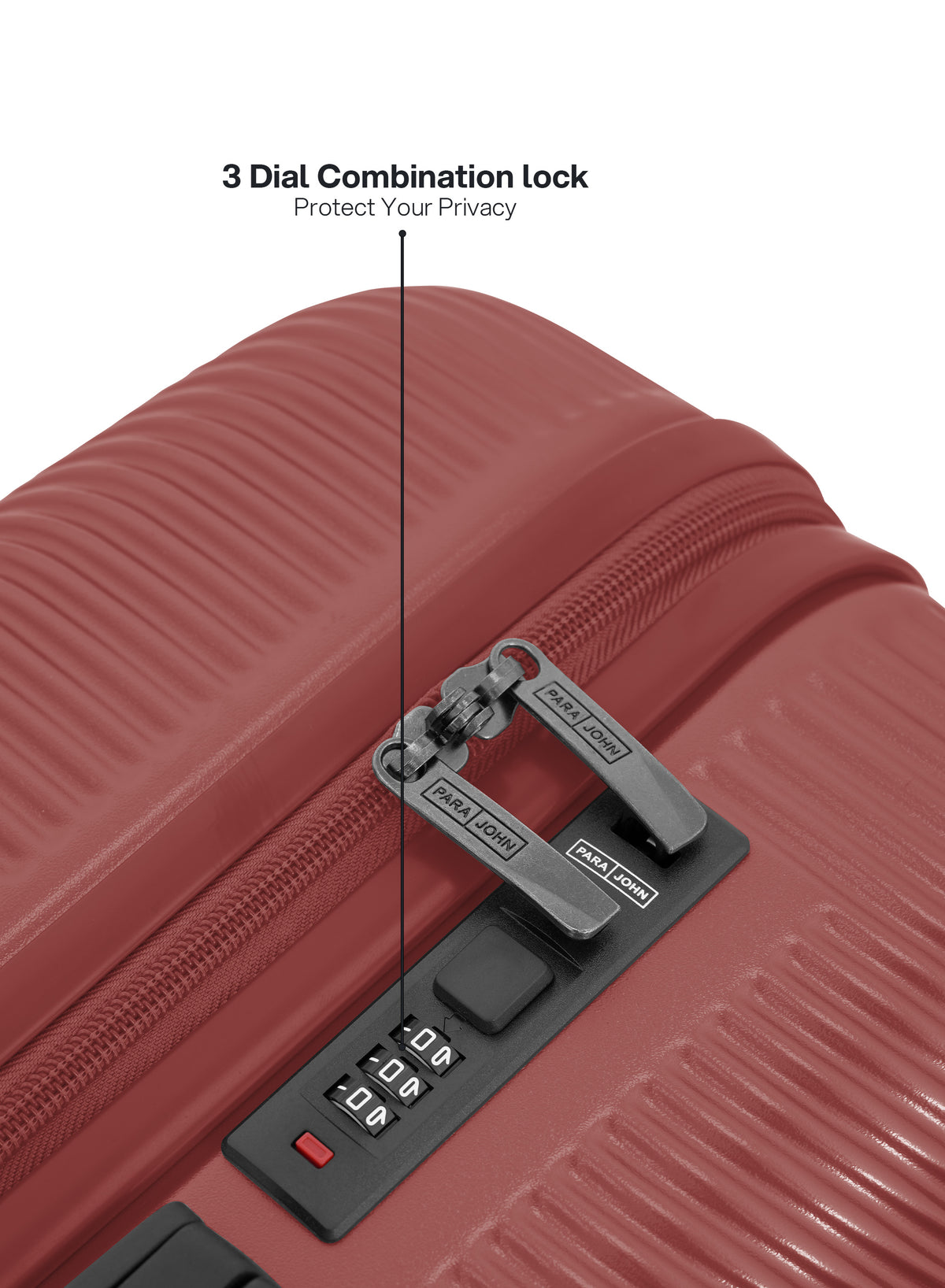 Para John Strato 3-Piece PC Hardside Luggage Set, 20/24/28 Inch, 8 Spinner Wheels, Combination Lock
