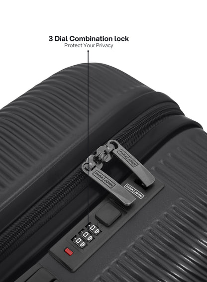 Para John Strato 3-Piece PC Hardside Luggage Set, 20/24/28 Inch, 8 Spinner Wheels, Combination Lock