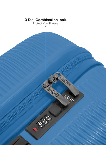 Para John Strato 3-Piece PC Hardside Luggage Set, 20/24/28 Inch, 8 Spinner Wheels, Combination Lock