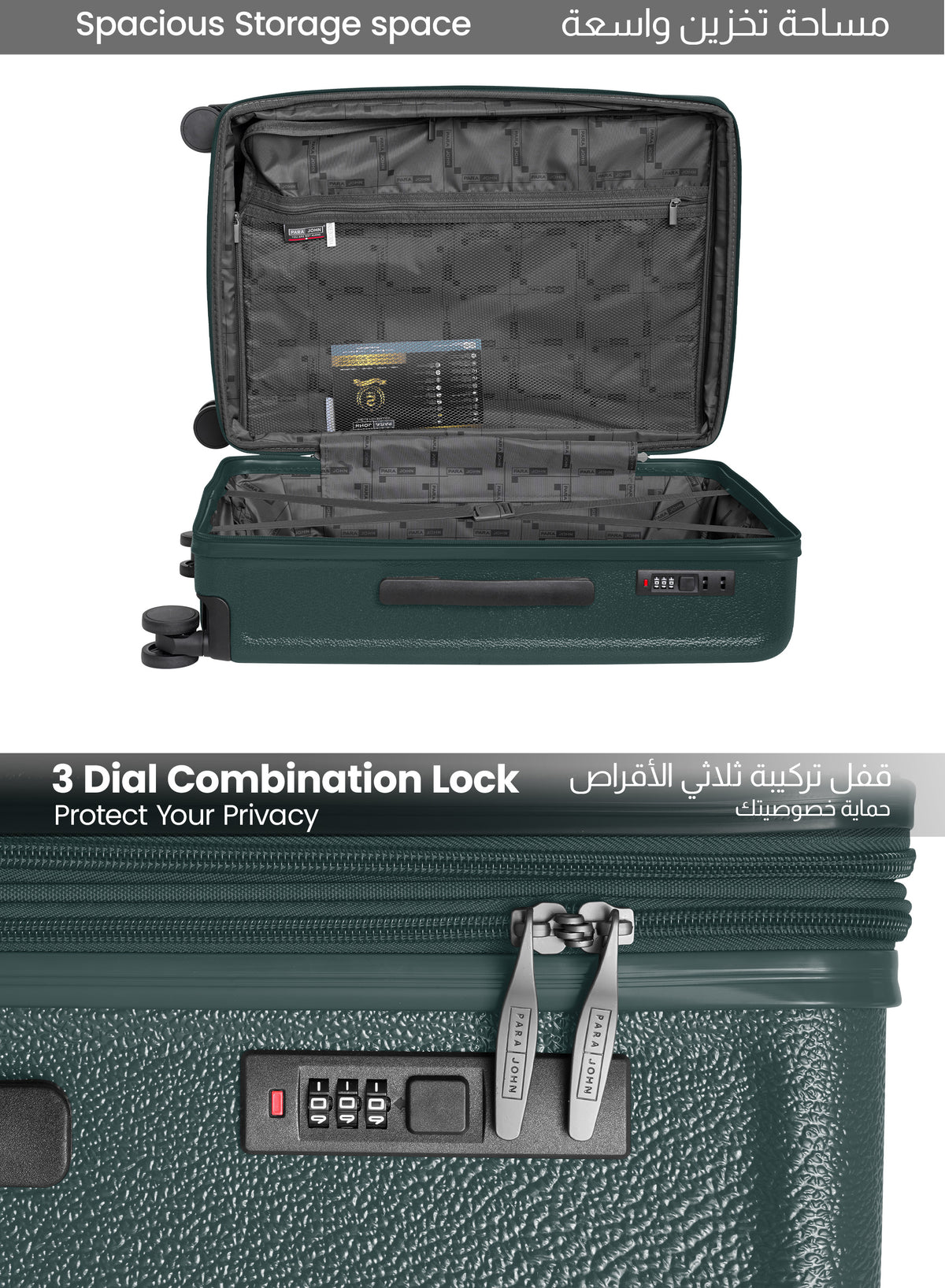 PARAJOHN VELTRO SERIES 3 PIECE PC HARD SHELL LUGGAGE SET
