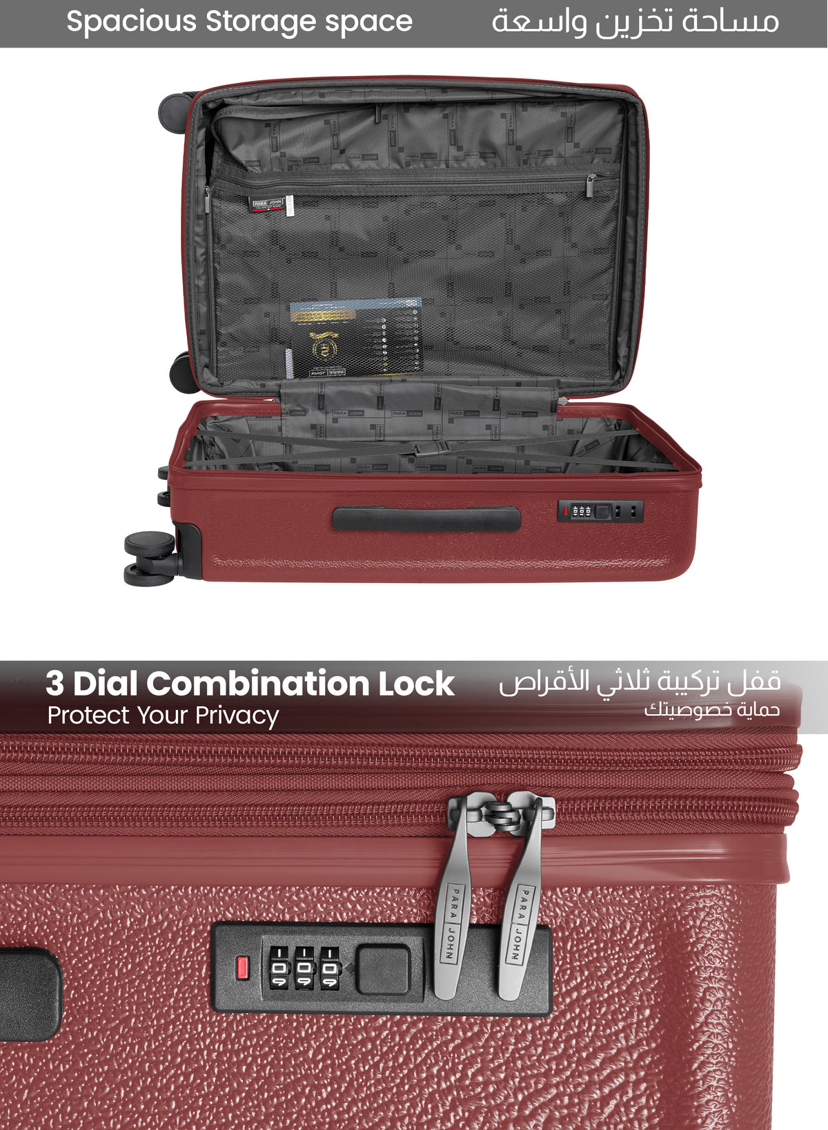 PARAJOHN VELTRO SERIES 3 PIECE PC HARD SHELL LUGGAGE SET