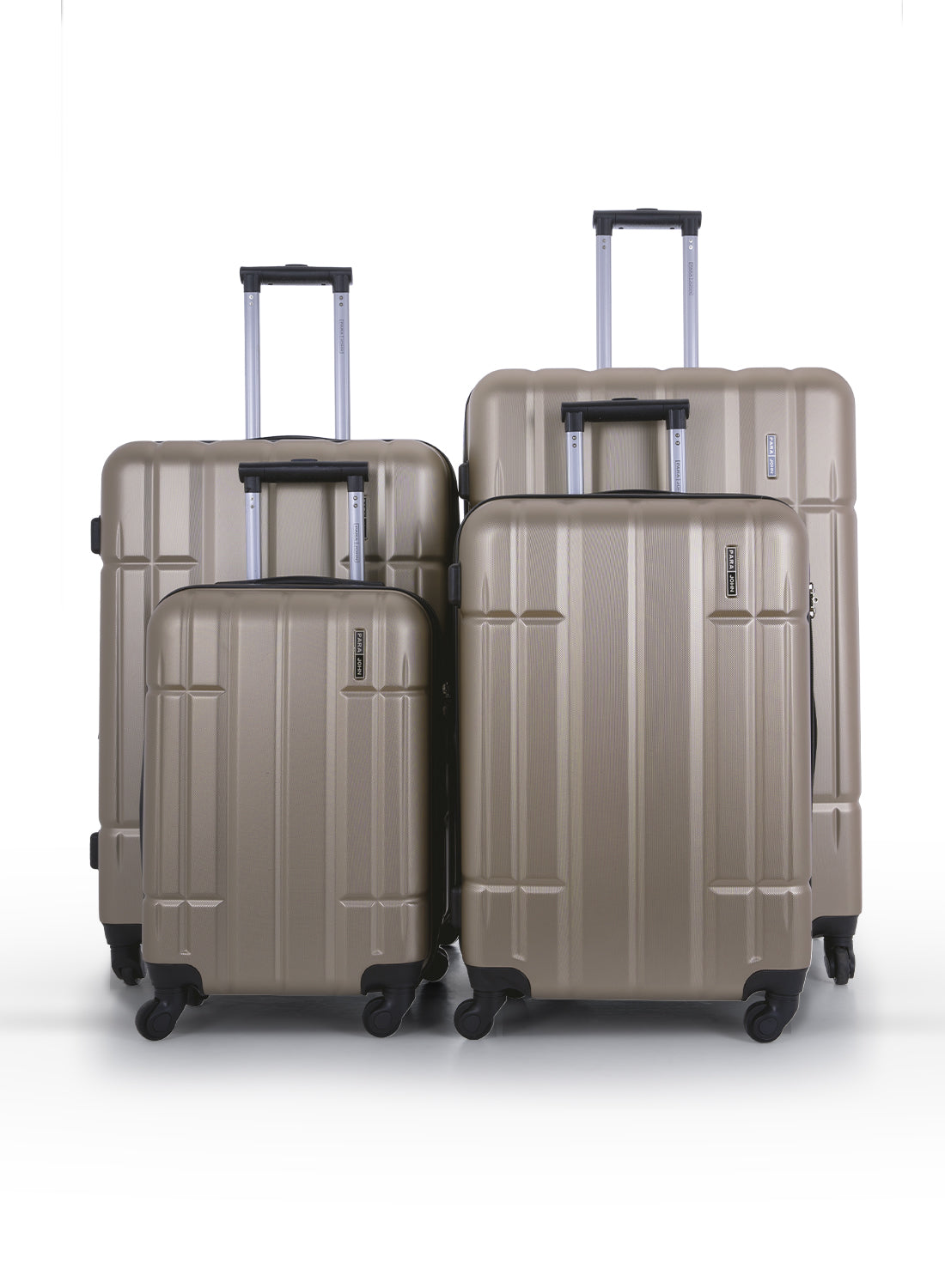 Para John Aventura  4-Piece Polycarbonate Expandable Luggage Set, 20/24/28/32 Inch, 360° 8-Wheel Spinner Trolley Suitcases