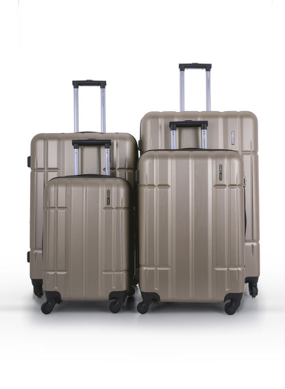 Para John Aventura  4-Piece Polycarbonate Expandable Luggage Set, 20/24/28/32 Inch, 360° 8-Wheel Spinner Trolley Suitcases