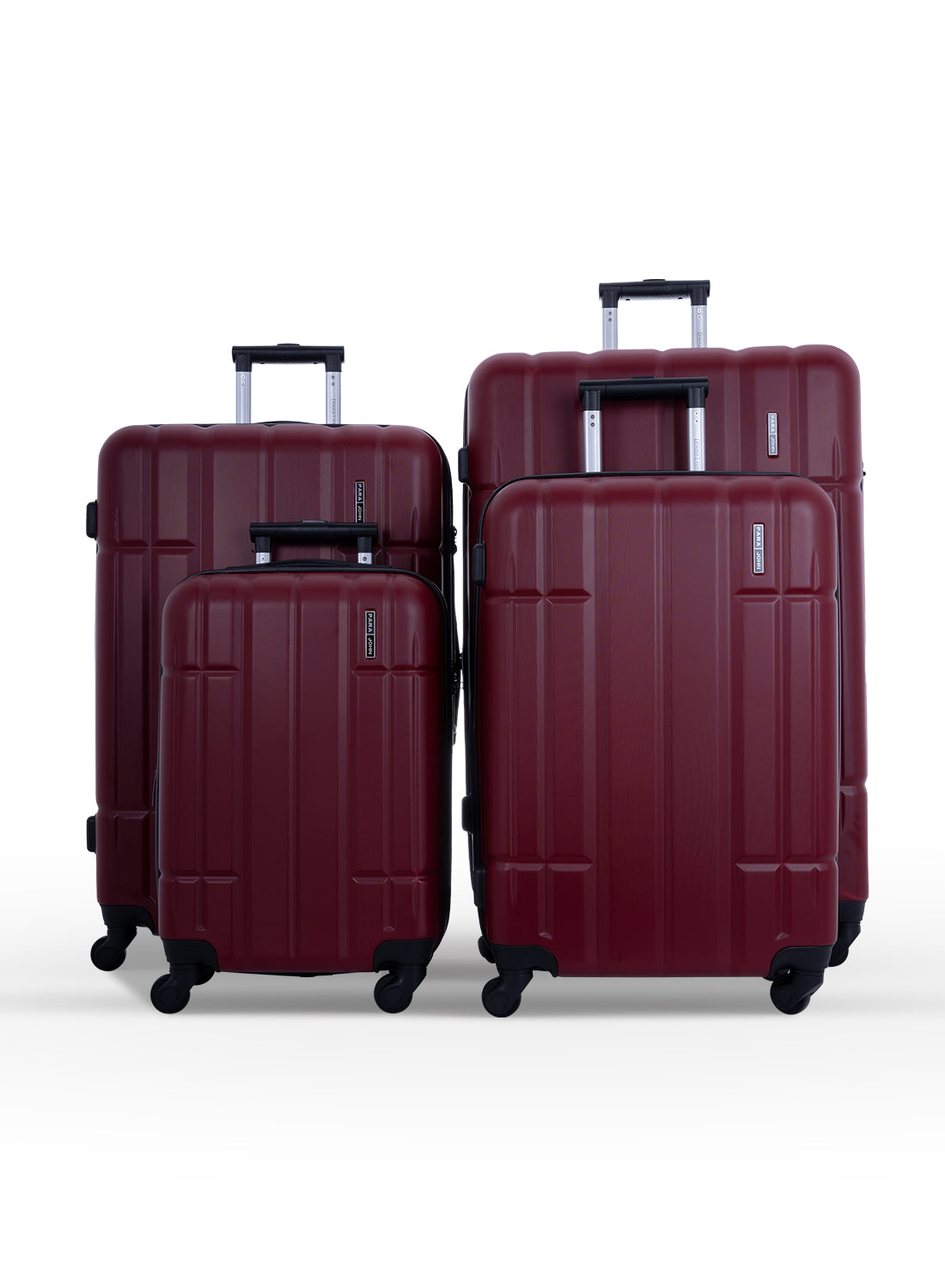 Para John Aventura  4-Piece Polycarbonate Expandable Luggage Set, 20/24/28/32 Inch, 360° 8-Wheel Spinner Trolley Suitcases