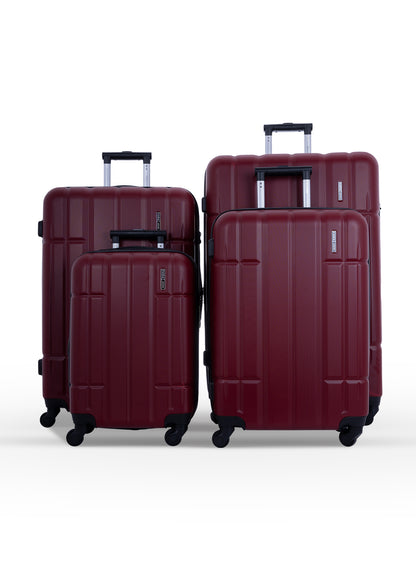 Para John Aventura  4-Piece Polycarbonate Expandable Luggage Set, 20/24/28/32 Inch, 360° 8-Wheel Spinner Trolley Suitcases