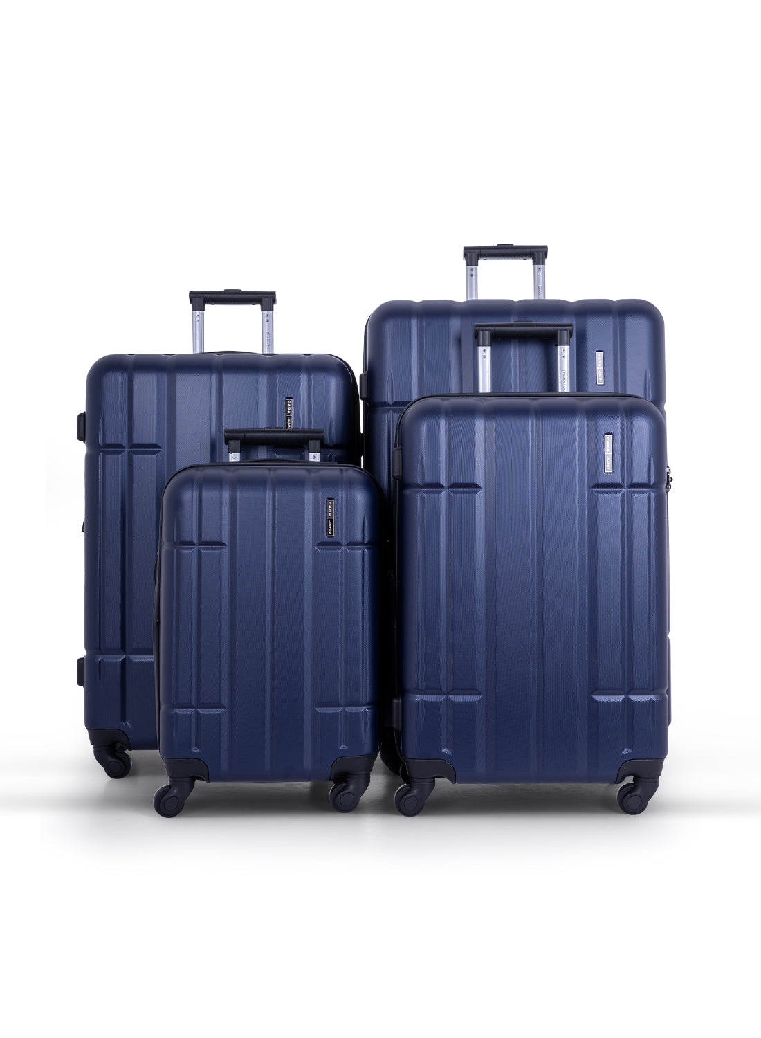 Para John Aventura  4-Piece Polycarbonate Expandable Luggage Set, 20/24/28/32 Inch, 360° 8-Wheel Spinner Trolley Suitcases