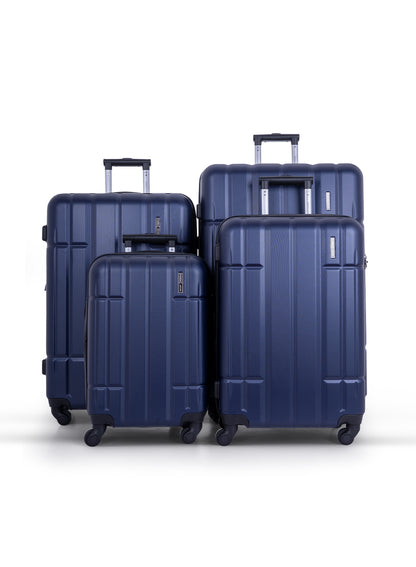 Para John Aventura  4-Piece Polycarbonate Expandable Luggage Set, 20/24/28/32 Inch, 360° 8-Wheel Spinner Trolley Suitcases
