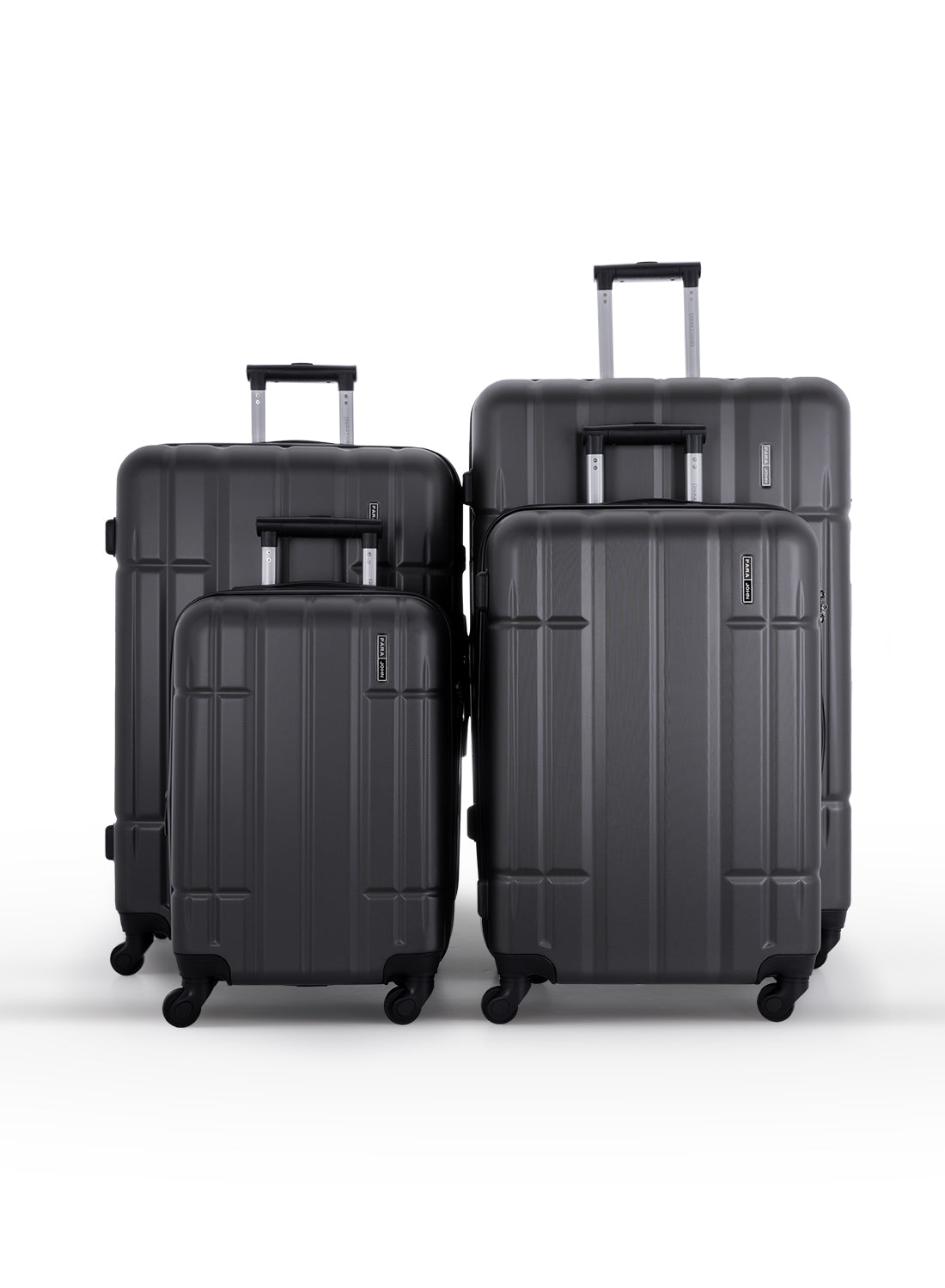 Para John Aventura  4-Piece Polycarbonate Expandable Luggage Set, 20/24/28/32 Inch, 360° 8-Wheel Spinner Trolley Suitcases