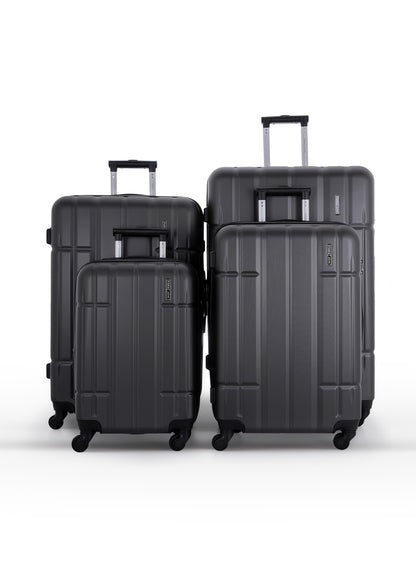 Para John Aventura  4-Piece Polycarbonate Expandable Luggage Set, 20/24/28/32 Inch, 360° 8-Wheel Spinner Trolley Suitcases
