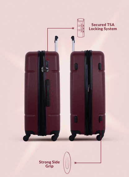 Para John Aventura  4-Piece Polycarbonate Expandable Luggage Set, 20/24/28/32 Inch, 360° 8-Wheel Spinner Trolley Suitcases