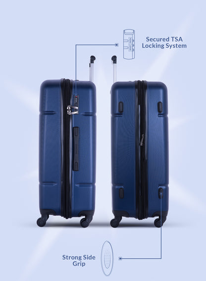 Para John Aventura  4-Piece Polycarbonate Expandable Luggage Set, 20/24/28/32 Inch, 360° 8-Wheel Spinner Trolley Suitcases