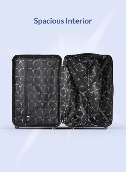 Para John Aventura  4-Piece Polycarbonate Expandable Luggage Set, 20/24/28/32 Inch, 360° 8-Wheel Spinner Trolley Suitcases
