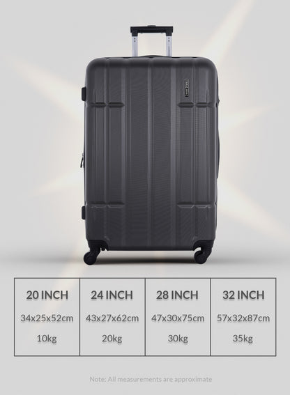 Para John Aventura  4-Piece Polycarbonate Expandable Luggage Set, 20/24/28/32 Inch, 360° 8-Wheel Spinner Trolley Suitcases