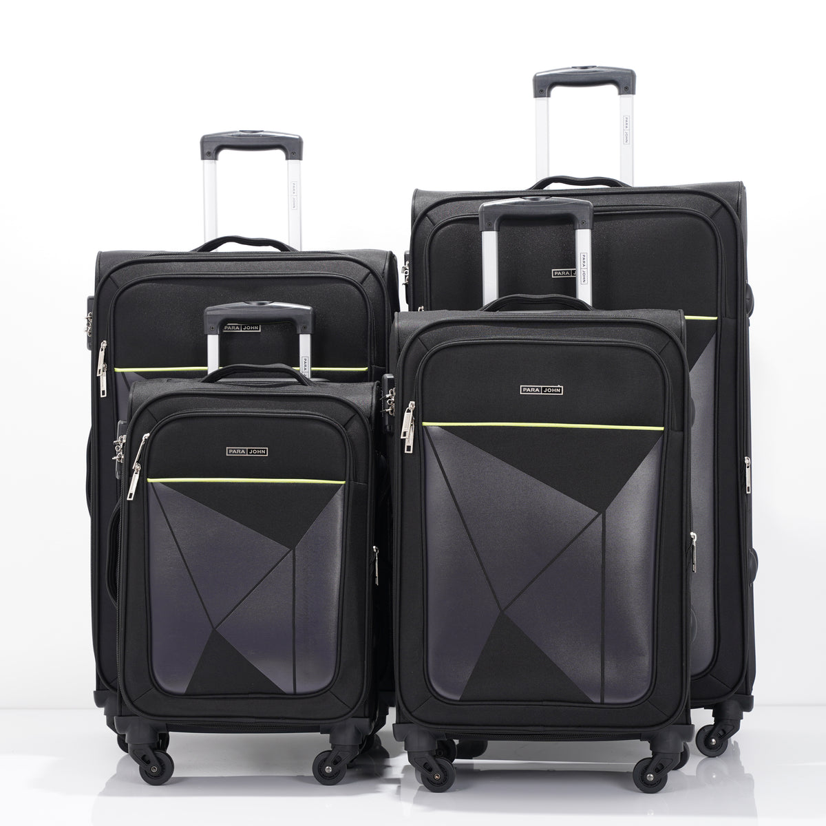 PARAJOHN  4 Piece Softside Luggage Set, 20/24/28/32 Inch Travel Suitcases with 360° Spinner Wheels
