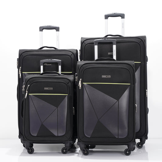 PARAJOHN  4 Piece Softside Luggage Set, 20/24/28/32 Inch Travel Suitcases with 360° Spinner Wheels