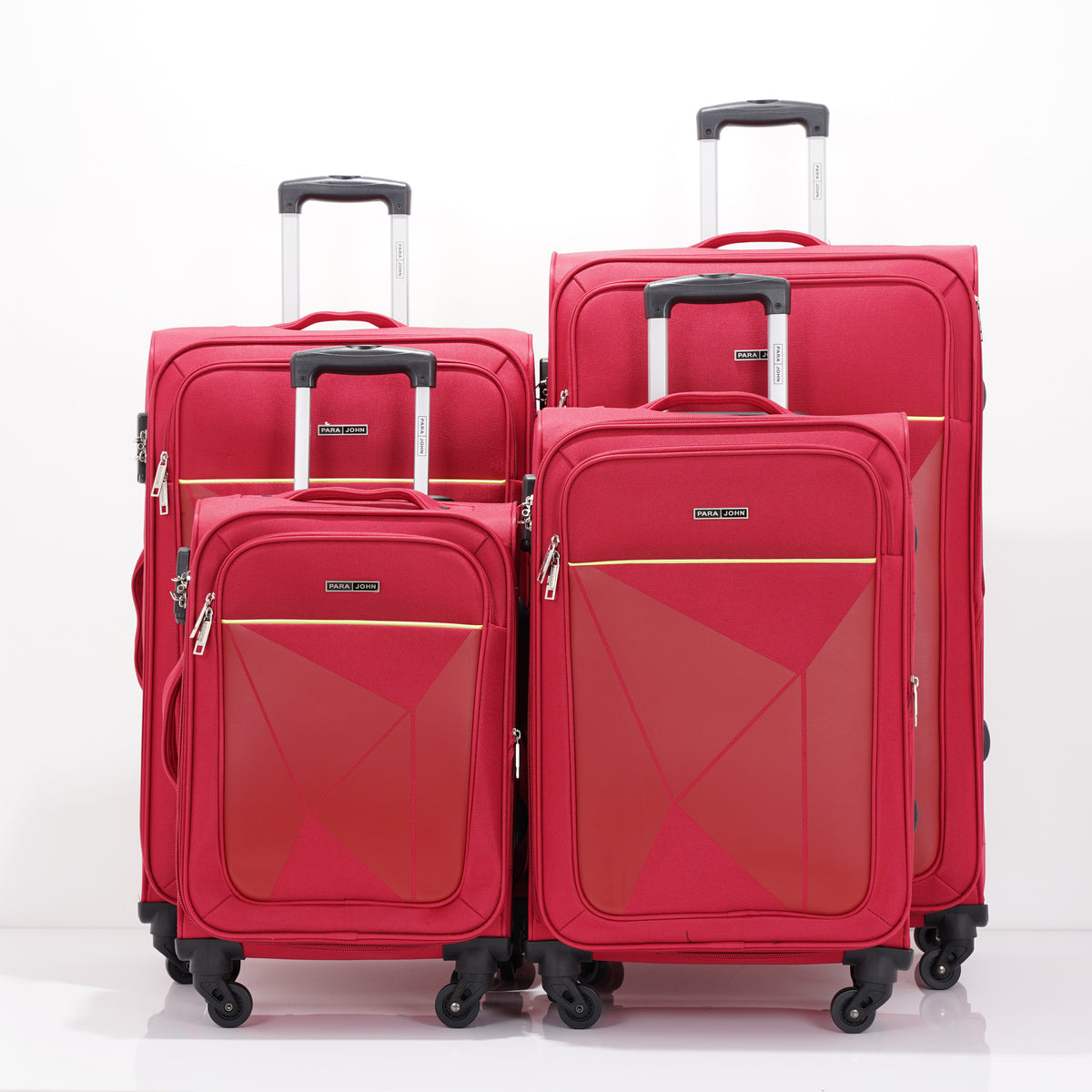PARAJOHN  4 Piece Softside Luggage Set, 20/24/28/32 Inch Travel Suitcases with 360° Spinner Wheels