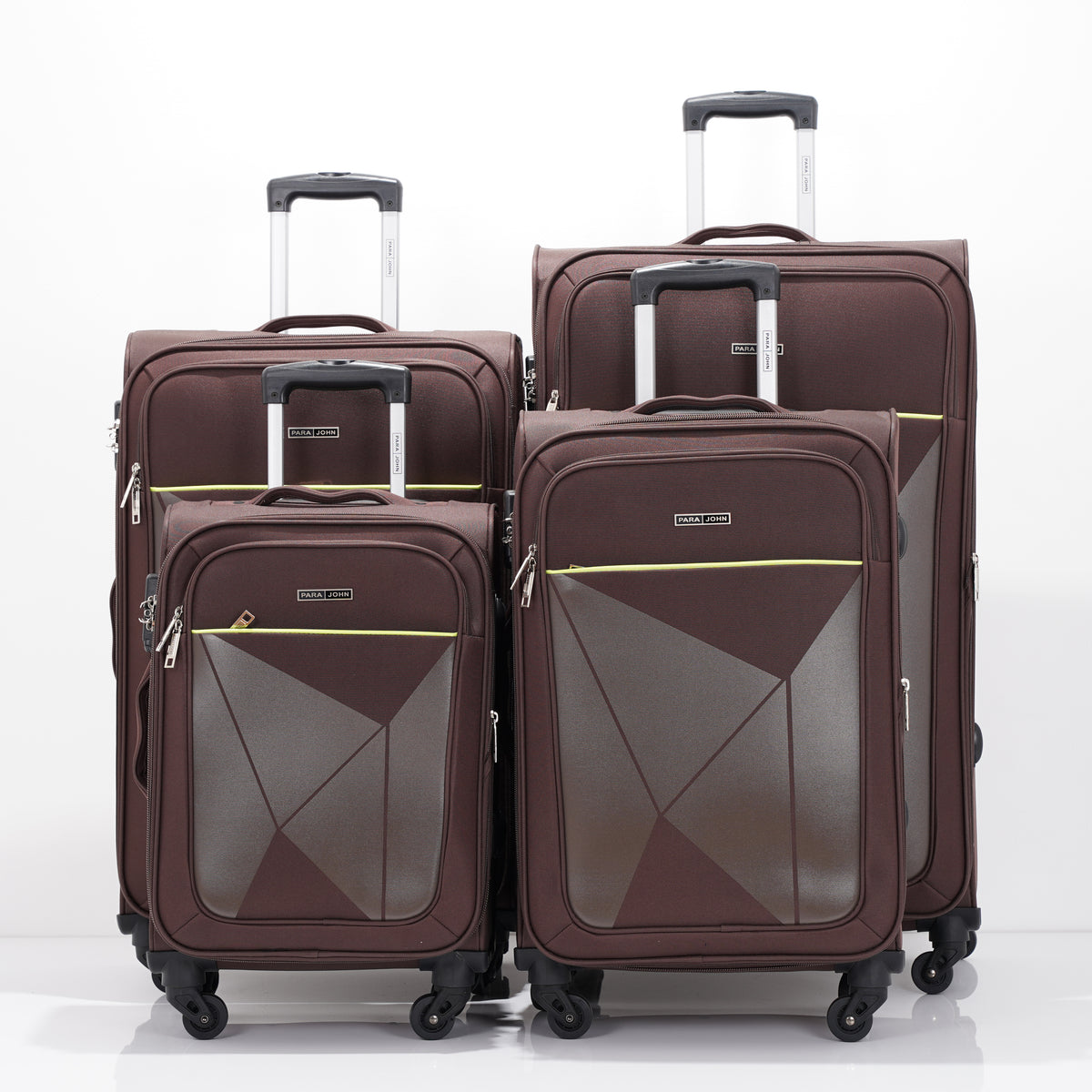 PARAJOHN  4 Piece Softside Luggage Set, 20/24/28/32 Inch Travel Suitcases with 360° Spinner Wheels