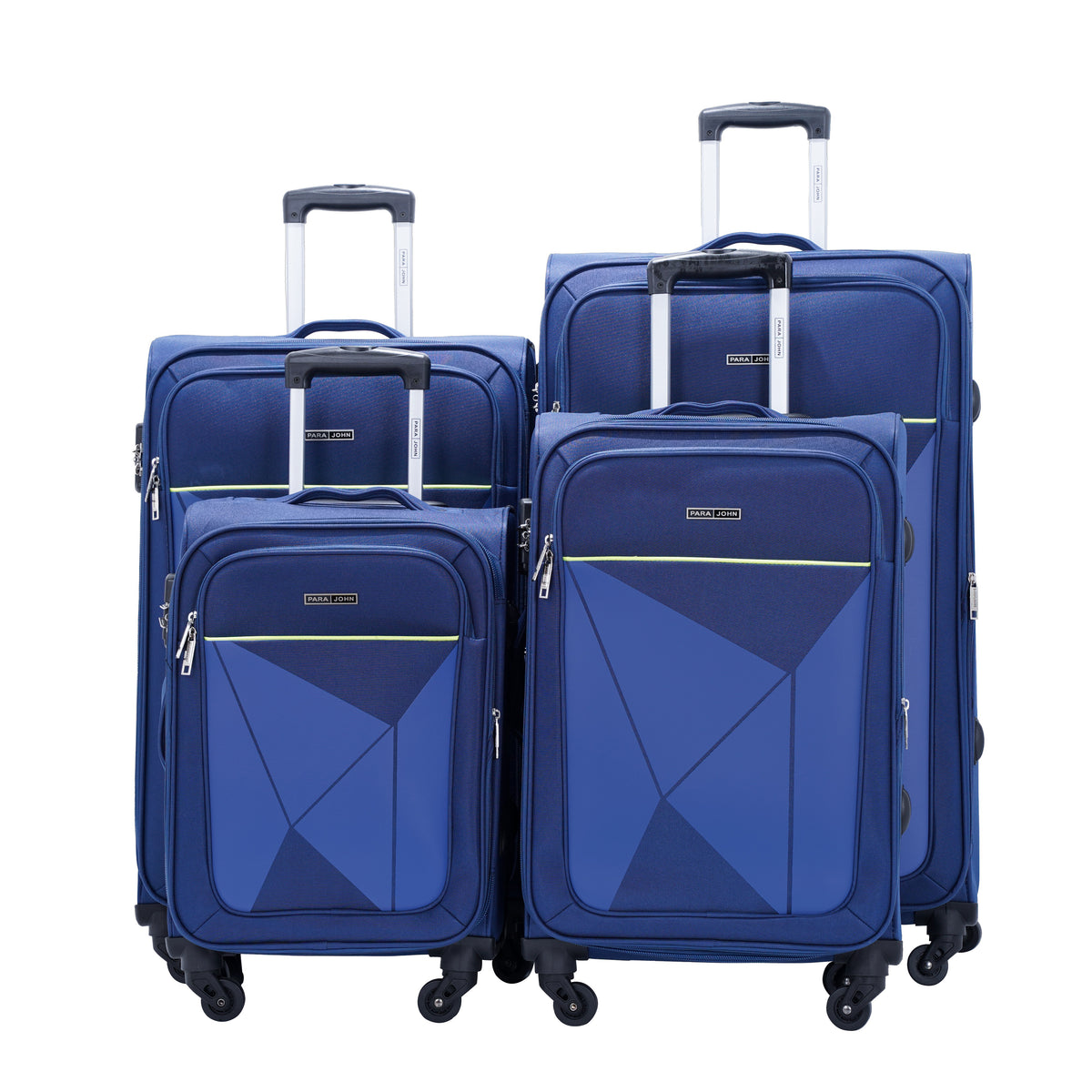 PARAJOHN  4 Piece Softside Luggage Set, 20/24/28/32 Inch Travel Suitcases with 360° Spinner Wheels