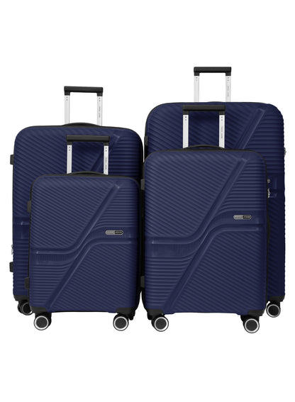 Para John 4-Piece PP Hardshell Luggage Set, 20/24/28/32 Inch, Expandable Trolley Suitcases with 8 Spinner Wheels