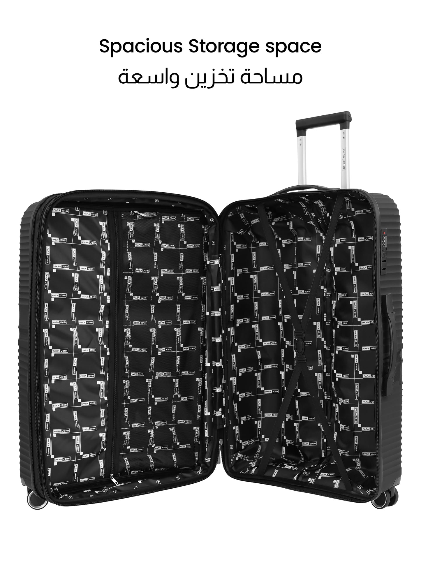 Para John 4-Piece PP Hardshell Luggage Set, 20/24/28/32 Inch, Expandable Trolley Suitcases with 8 Spinner Wheels