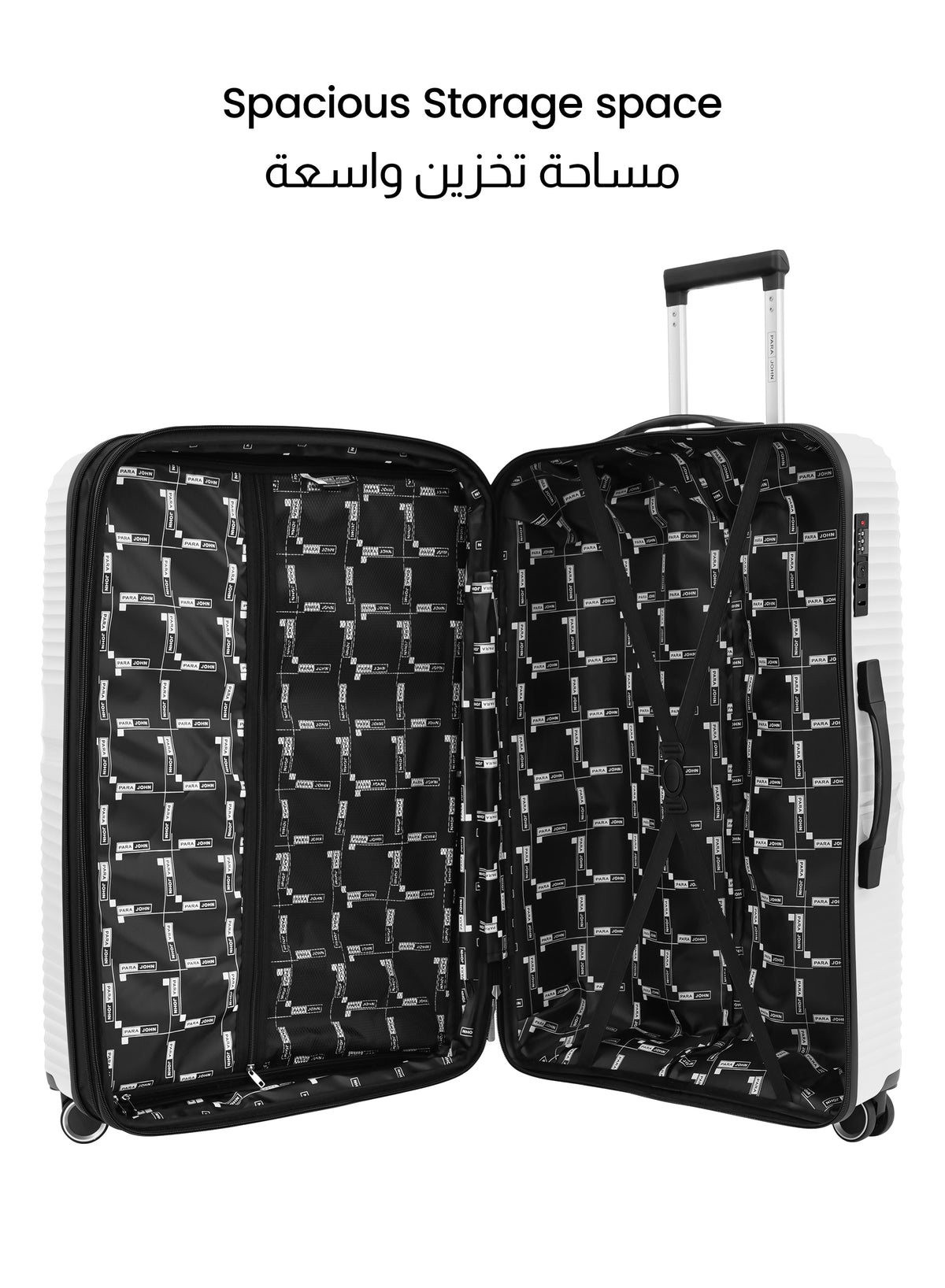 Para John 4-Piece PP Hardshell Luggage Set, 20/24/28/32 Inch, Expandable Trolley Suitcases with 8 Spinner Wheels