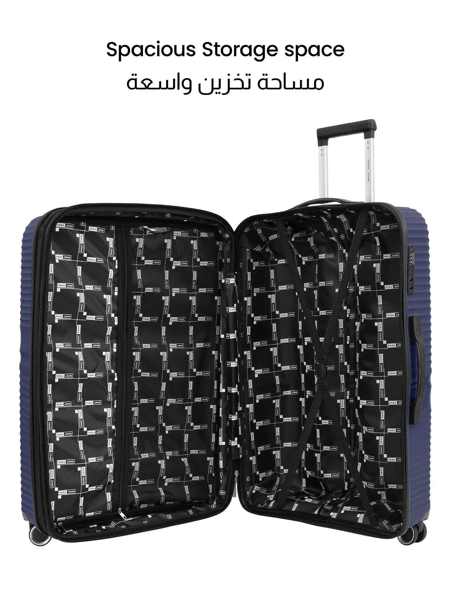Para John 4-Piece PP Hardshell Luggage Set, 20/24/28/32 Inch, Expandable Trolley Suitcases with 8 Spinner Wheels