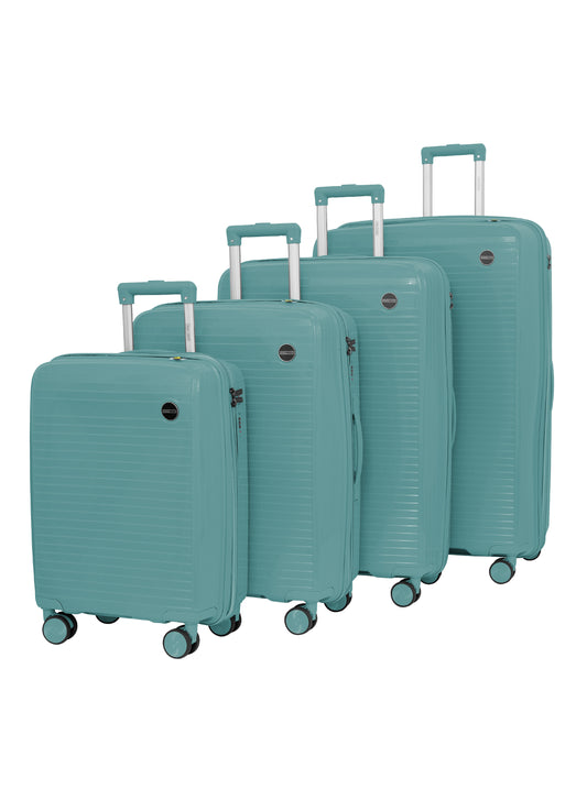 PARAJOHN TURQON 4 Piece Expandable PP Luggage Set with 8 Spinner Wheels, Anti-Theft Zipper & Combination Lock